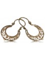 "Original Vintage 14K Rose Gold Gipsy Earrings with No Stones" ven075 ven075