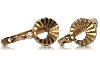 "Boucles d'Oreilles Hoops en Or Rose 14 Carats 585 Vintage et Sans Pierres" ven079 ven079