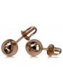 "Authentic Vintage 14K Rose Gold Ball Earrings - No Stones" ven085 ven085