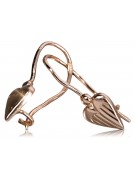 Boucles d'oreilles coeur vintage en or rose 14 carats 585 sans pierres ven090 ven090