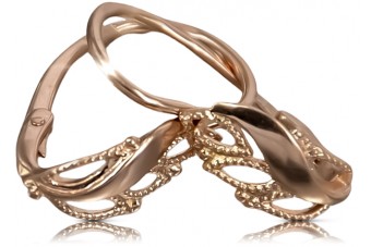 "Boucles d'oreilles feuilles vintage en or rose 14 carats 585 sans pierres" ven092 ven092