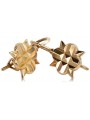 "No Stones, 14K Rose Gold Vintage Leaf Earrings" ven098 ven098