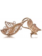 "Classic No Stones 14K Rose Gold Vintage Leaf Earrings" ven104 ven104