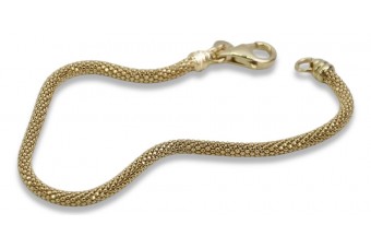 Italian 14K Yellow Gold Rope Cord Bracelet with Multiple Stones cb075y