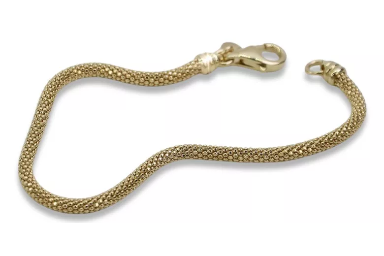 Italian 14K Yellow Gold Rope Cord Bracelet with Multiple Stones cb075y