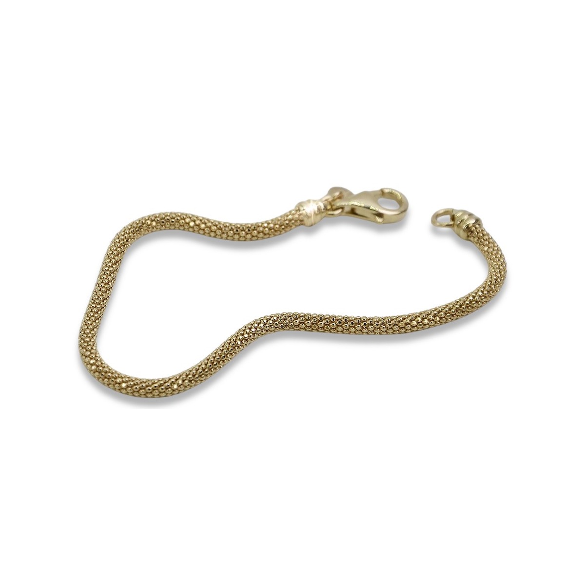 Pulsera de Oro Amarillo 14k Italiano con Cordón de Cuerda Nuevo cb075y