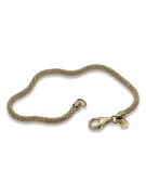 Pulsera de Oro Amarillo 14k Italiano con Cordón de Cuerda Nuevo cb075y