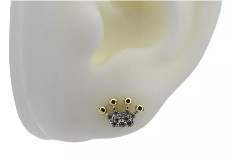 Pendientes de Oro Amarillo 14K con Circonia cec015y