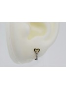 Boucles d'oreilles clef en or jaune 14 carats, Zircone cec020yw