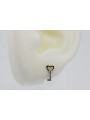 Boucles d'oreilles clef en or jaune 14 carats, Zircone cec020yw