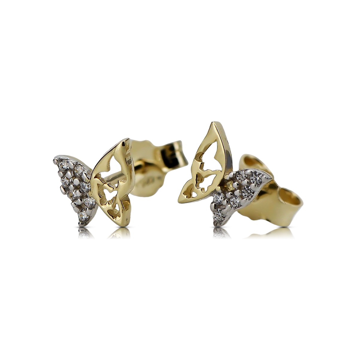 Pendientes de Oro Amarillo 14k con Circón cec019yw