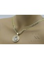 Gold 14k 585 Fröhliches Anhänger Symbol mit Gourmette Kette pm027yw37&cc099y90g