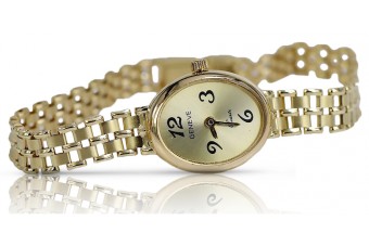 14k żółte złoto Lady Geneve zegarek lw047y