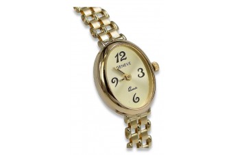 14k żółte złoto Lady Geneve zegarek lw047y