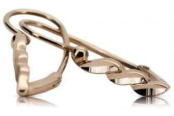 "Cercei Vechi Originali din Aur Roz de 14k 585 cu Design de Frunze Fără Pietre" ven105 ven105