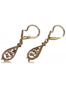 "Boucles d'oreilles feuille vintage en or rose 14 carats 585 sans pierres" ven110 ven110