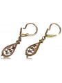 "Boucles d'oreilles feuille vintage en or rose 14 carats 585 sans pierres" ven110 ven110