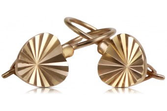 "Keine Steine, Originales 14k Vintage-Roségold Blatt Ohrringe" ven113 ven113