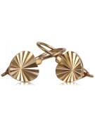 "No Stones Original Vintage 14K Rose Gold Leaf Earrings" ven113 ven113