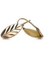 "14K 585 Rose Gold Vintage Leaf Earrings - No Stones Original" ven116 ven116