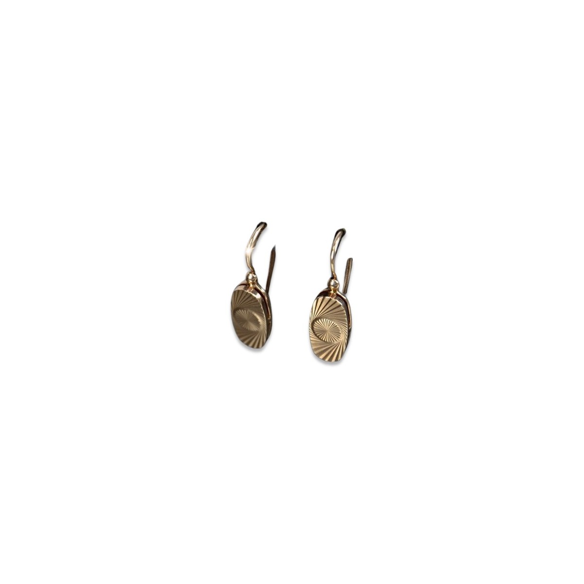 "Boucles d'oreilles ovales vintage en or rose 14 carats 585 sans pierres" ven124 ven124