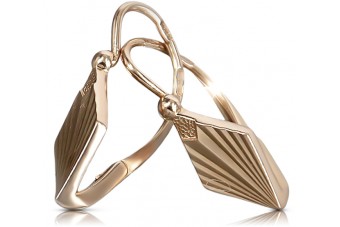 "Aretes Antiguos Cuadrados en Oro Rosa Antiguo de 14k Sin Piedras" ven125 ven125