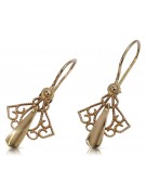 "Elegant Original Vintage 14K Rose Gold Leaf Earrings without Stones" ven127 ven127