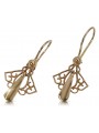 "Boucles d'oreilles feuille vintage en or rose 14 carats 585" ven127 ven127