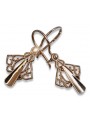 "Boucles d'oreilles feuille vintage en or rose 14 carats 585" ven127 ven127