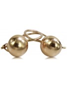 "Vintage Rose Pink 14K 585 Gold Ball Earrings - No Stones" ven130 ven130