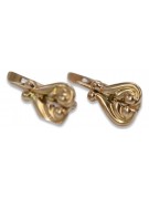 Pendientes Antiguos de Corazón en Oro Rosa Antiguo Original de 14k Sin Piedras ven132 ven132