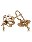 "Boucles d'oreilles vintage en forme de feuille en or rose 14 carats 585 sans pierres" ven136 ven136