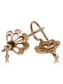 "Boucles d'oreilles vintage en forme de feuille en or rose 14 carats 585 sans pierres" ven136 ven136