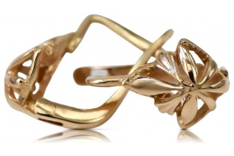 "Elegant No Stones Original Vintage 14K Rose Gold Earrings" ven137 ven137