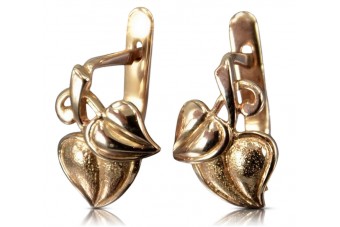 Оригинални ретро обици изработени от 14k розово злато без камъни ven142 ven142