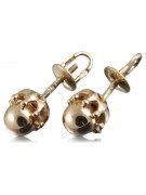 "Vintage Roségold 14k 585 Keine Steine Ball Ohrringe" ven162 ven162