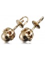 "No Stones Original Vintage 14K Rose Gold Ball Earrings" ven162 ven162