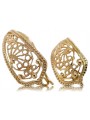 "Classic No Stones 14K Rose Gold Earrings with Vintage Flower Design" ven179 ven179