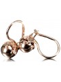 "No Stones 14K Rose Gold Vintage Ball Earrings" ven180 ven180