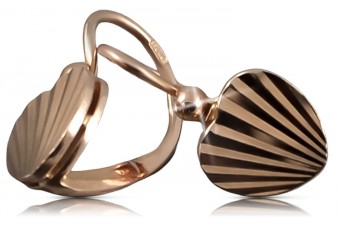 Oryginalne Vintage Kolczyki z Liściem z Różowego Złota 14k ven187 ven187