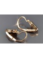 Boucles d'oreilles vintage en or rose 14 carats 585 avec motif de feuille ven187 ven187