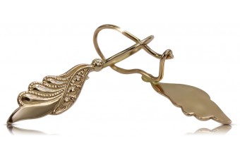 Оригинальные винтажные серьги без камней из розового золота 14k ven195 ven195