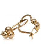 Original Vintage No Stones 14K Rose Gold Ball Earrings ven198 ven198