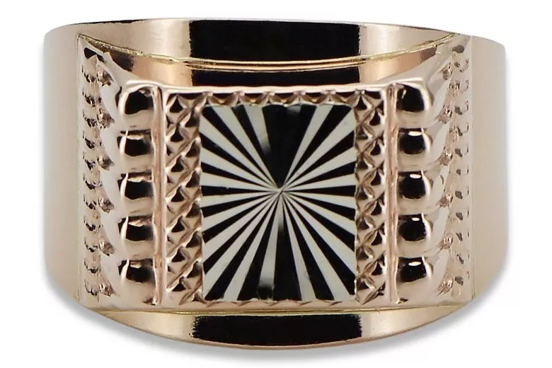 Bague Chevalière Homme en Or Rose Vintage 14K csn002r