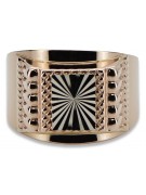 Inel de semnătură masculin vintage roz aur 14K, fără pietre csn002r