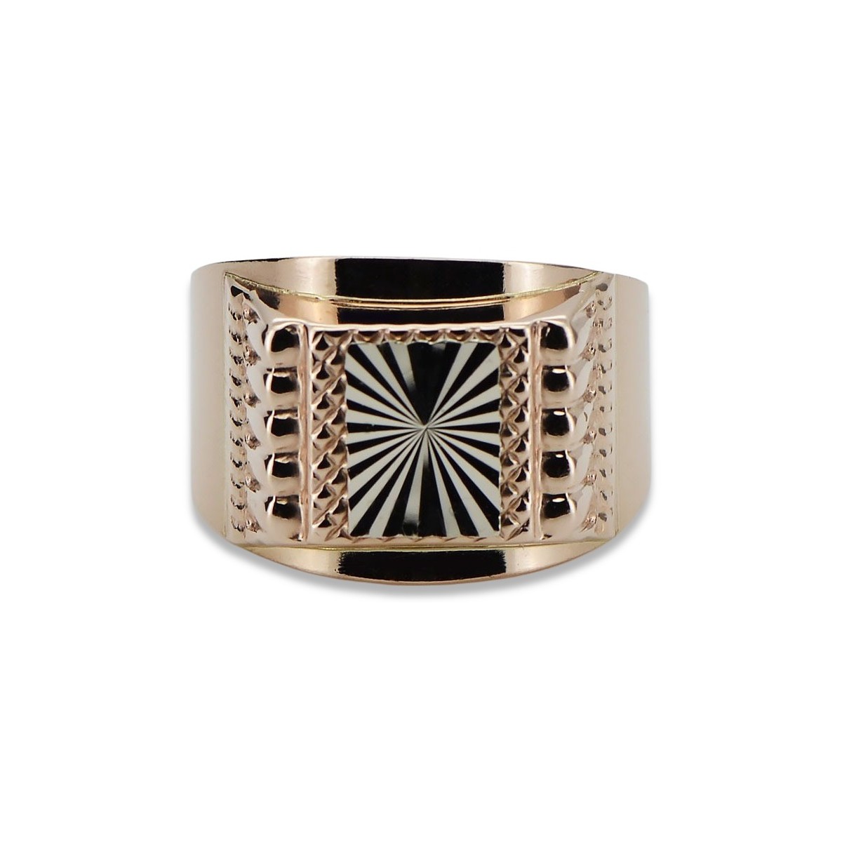 Anillo de sello de hombre vintage en oro rosa de 14k csn002r Anillo de sello de hombre vintage en oro rosa de 14k csn002r