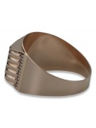 Inel de semnătură masculin vintage roz aur 14K, fără pietre csn002r