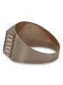 14K Rose Gold Men's Signet Ring, No Stones csn002r