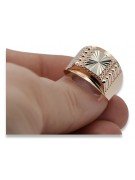 Anillo de sello de hombre vintage en oro rosa de 14k csn002r