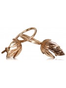 "Boucles d'oreilles vintage en or rose 14 carats 585 avec feuille antique" ven210 ven210